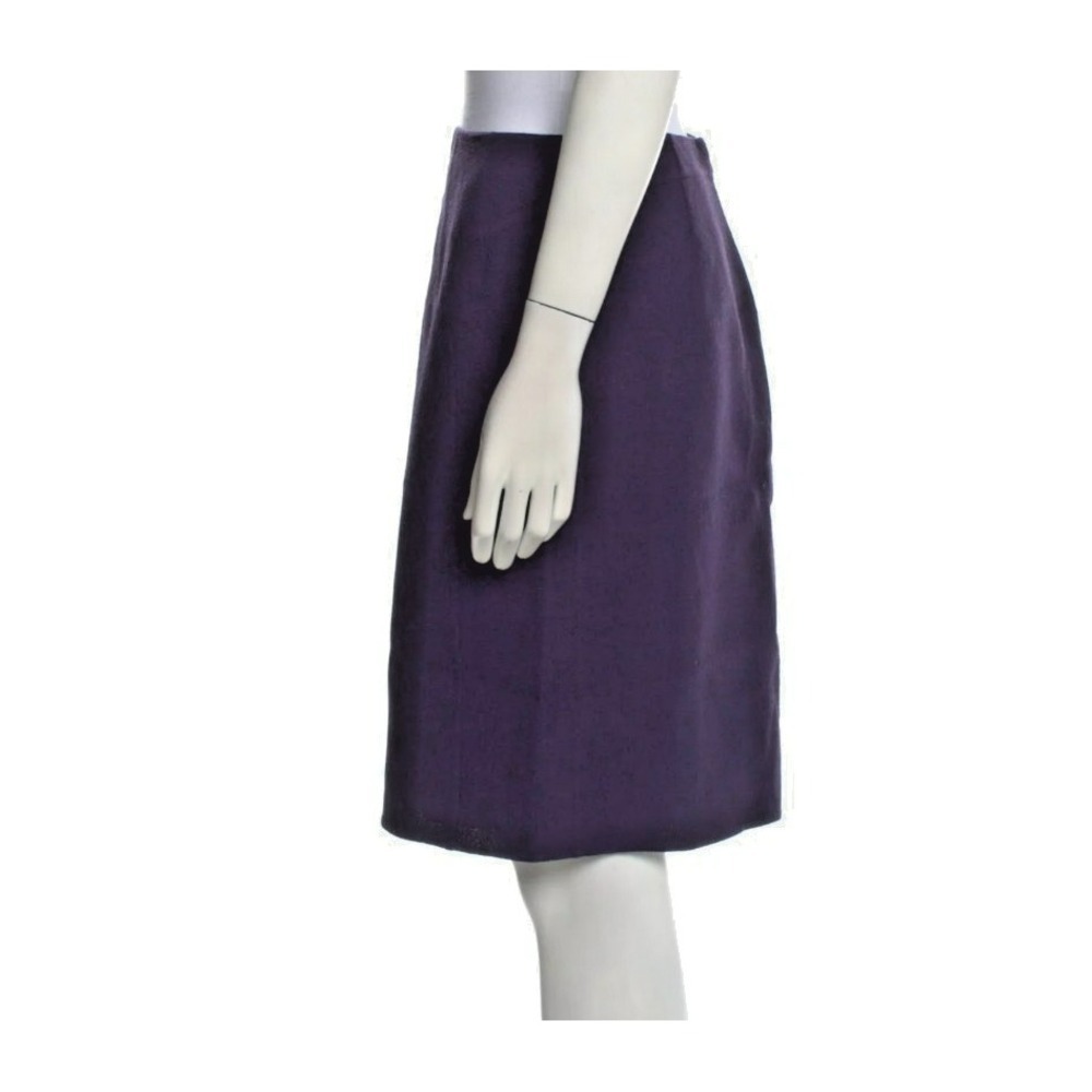 Chado Ralph Rucci Wool Pencil Skirt‎ | Purple | Zip | Size 8 | Designer